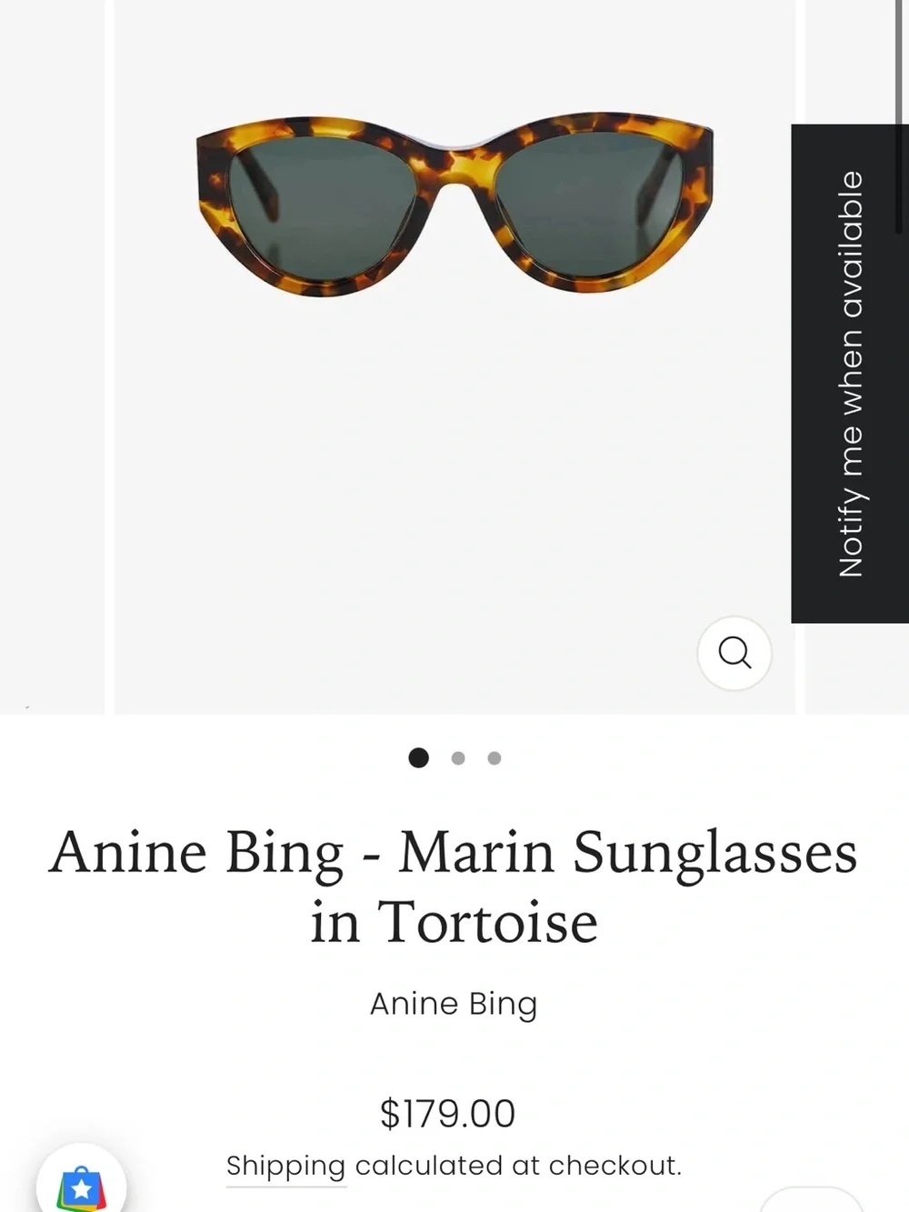 Anine Bing Marin Tortoise Sunglasses